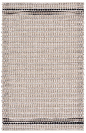Safavieh Braided Handwoven Cotton Area Rug 8X10 Beige & Black Braided Design Low-Profile Scandinavian Charm 8'-0" x 10'-0" BRD763B-8