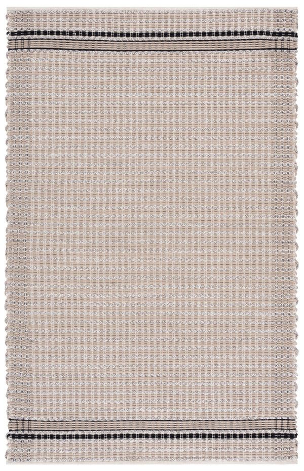 Safavieh Braided Handwoven Cotton Area Rug 8X10 Beige & Black Braided Design Low-Profile Scandinavian Charm 8'-0" x 10'-0" BRD763B-8