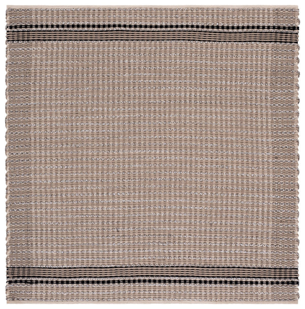 Safavieh Braided Hand-Woven Beige And Black Runner — Low-Profile Cotton Pile, Durable Artisanal Texture For Hallways 2'-3" x 8'-0" BRD763B-28