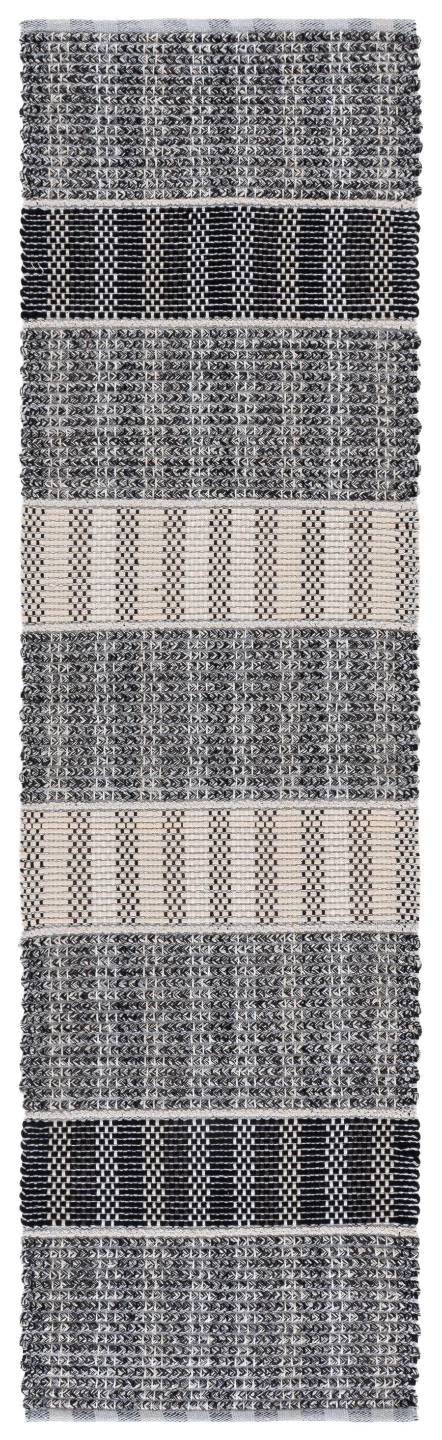 Safavieh Braided Hand-Woven Grey & Black Area Rug — Soft Cotton Pile, Low 1/2" Profile, Timeless Braided Texture 6'-0" x 9'-0" BRD764F-6