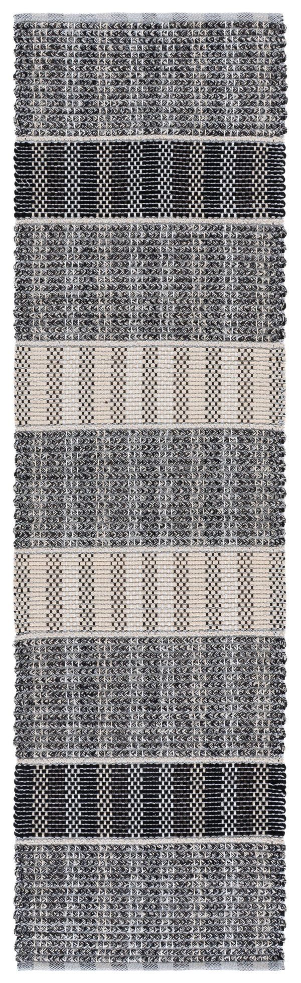 Safavieh Braided Hand-Woven Grey & Black Area Rug — Soft Cotton Pile, Low 1/2" Profile, Timeless Braided Texture 6'-0" x 9'-0" BRD764F-6