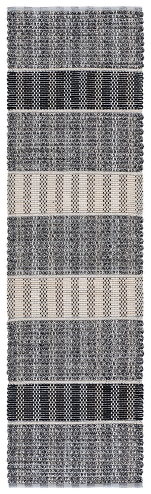 Safavieh Braided Hand-Woven Grey Black Area Rug — Cotton Low-Profile 1/2" Pile, Scandinavian Minimalist Style 8'-0" x 10'-0" BRD764F-8