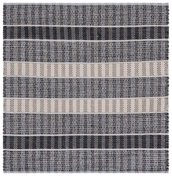 Safavieh Braided Hand-Woven Grey Black Area Rug — Cotton Low-Profile 1/2" Pile, Scandinavian Minimalist Style 8'-0" x 10'-0" BRD764F-8
