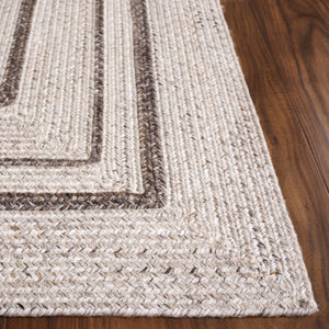 Safavieh Braided Hand-Woven Pet Area Rug In Warm Beige & Brown, Low-Profile Geometric Design, Durable Elegance 6'-0" x 9'-0" BRD805B-6