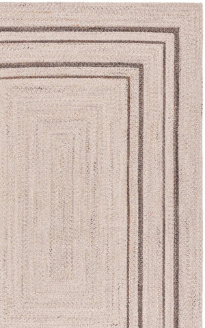 Safavieh Braided Hand-Woven Beige Brown Area Rug With Concentric Rectangle Motif, Durable Pet, Low Pile Finish 5'-0" x 7'-0" BRD805B-57