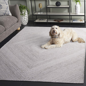 Safavieh Braided Hand-Woven Beige Chevron Area Rug — Eco-Friendly Pet Yarn, Low 3/8" Pile, Durable Style 8'-0" x 10'-0" BRD806B-8