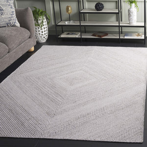 Safavieh Braided Hand-Woven Beige Chevron Area Rug — Eco-Friendly Pet Yarn, Low 3/8" Pile, Durable Style 8'-0" x 10'-0" BRD806B-8