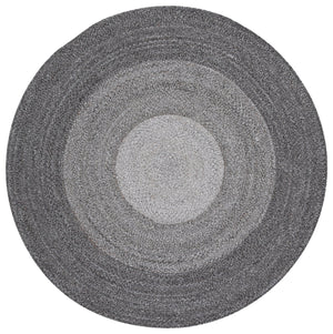 Safavieh Braided Handwoven Round Area Rug Charcoal Grey — Plush Pet Yarn, Durable Stain-Resistant Coastal Style 4'-0" x 4'-0" BRD807H-4R