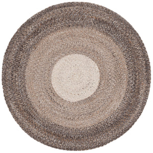 Safavieh Braided Handwoven Round Area Rug In Brown Beige Pet Yarn — Braided Floral Motif, Durable Soft Pile, Cozy Accent 3'-0" x 3'-0" BRD807T-3R