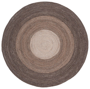 Safavieh Braided Handwoven Round Area Rug In Brown Beige Pet Yarn — Braided Floral Motif, Durable Soft Pile, Cozy Accent 3'-0" x 3'-0" BRD807T-3R