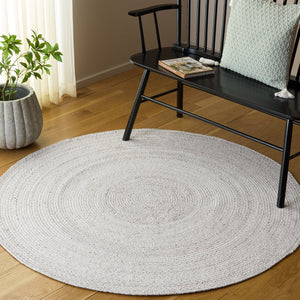 Safavieh Braided Ivory Round Area Rug — Handwoven Pet Yarn, Durable Stain-Resistant Accent For Modern Spaces 4'-0" x 4'-0" BRD808A-4R