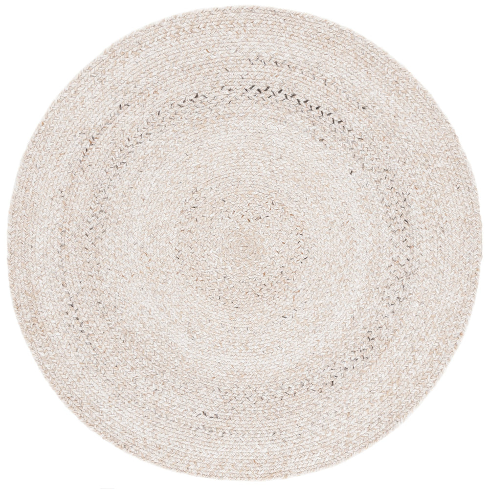 Safavieh Braided Handwoven Beige Round Rug — Eco Pet Durable Low-Profile Pile, Contemporary Texture For Living Rooms 4'-0" x 4'-0" BRD808B-4R