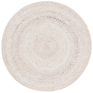 Safavieh Braided Handwoven Beige Round Rug — Eco Pet Durable Low-Profile Pile, Contemporary Texture For Living Rooms 4'-0" x 4'-0" BRD808B-4R