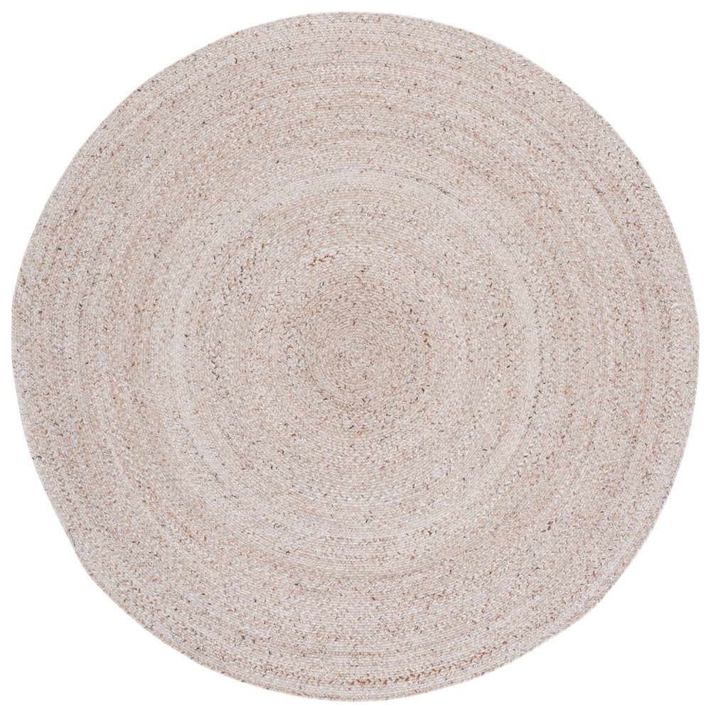 Safavieh Braided Handwoven Beige Round Rug — Eco Pet Durable Low-Profile Pile, Contemporary Texture For Living Rooms 4'-0" x 4'-0" BRD808B-4R