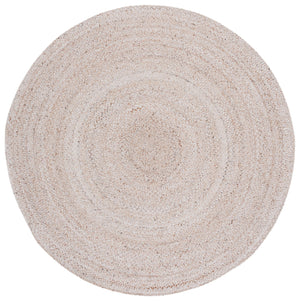 Safavieh Braided Handwoven Beige Round Rug — Eco Pet Durable Low-Profile Pile, Contemporary Texture For Living Rooms 4'-0" x 4'-0" BRD808B-4R