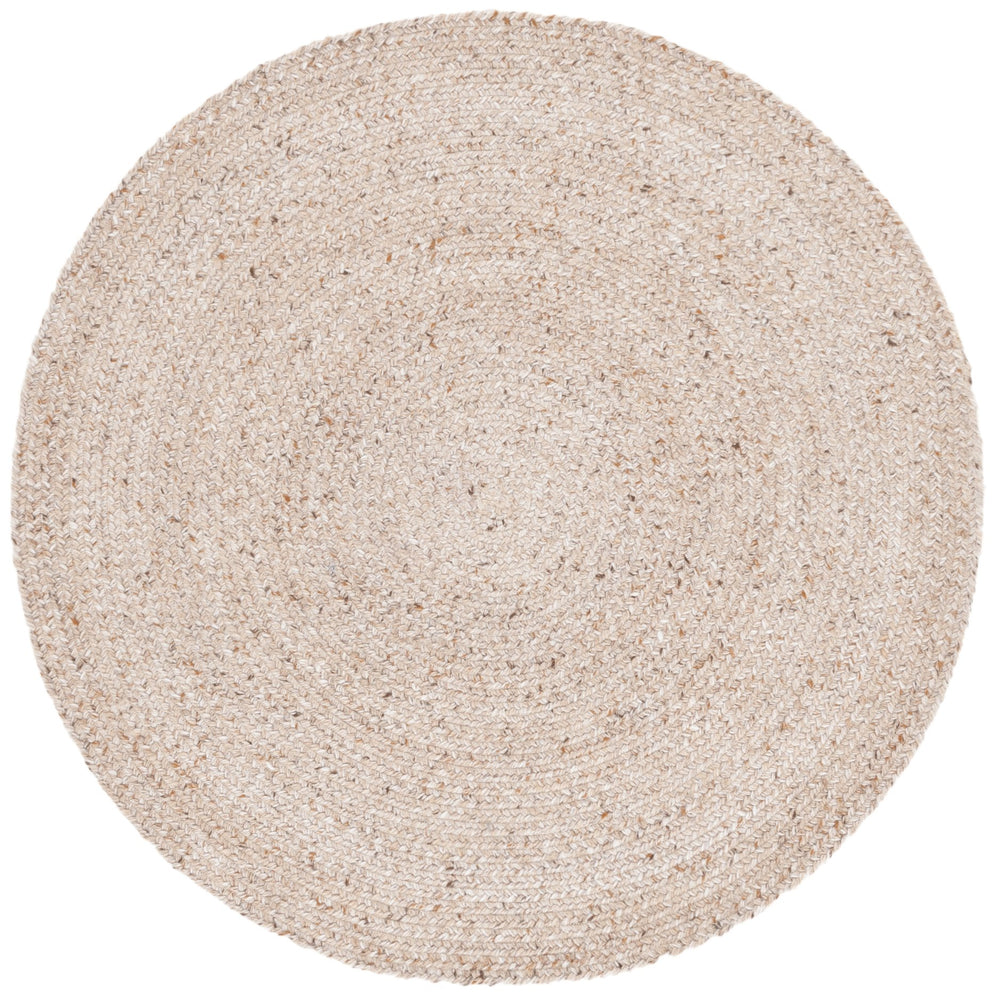 Safavieh Braided Hand‑Woven Tan Round Rug — Soft Pet Yarn Pile, Low-Profile Coastal Farmhouse Charm 6'-0" x 6'-0" BRD808C-6R