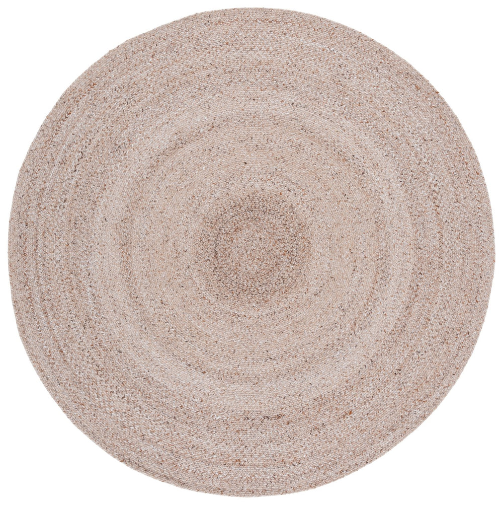 Safavieh Braided Hand‑Woven Tan Round Rug — Soft Pet Yarn Pile, Low-Profile Coastal Farmhouse Charm 6'-0" x 6'-0" BRD808C-6R