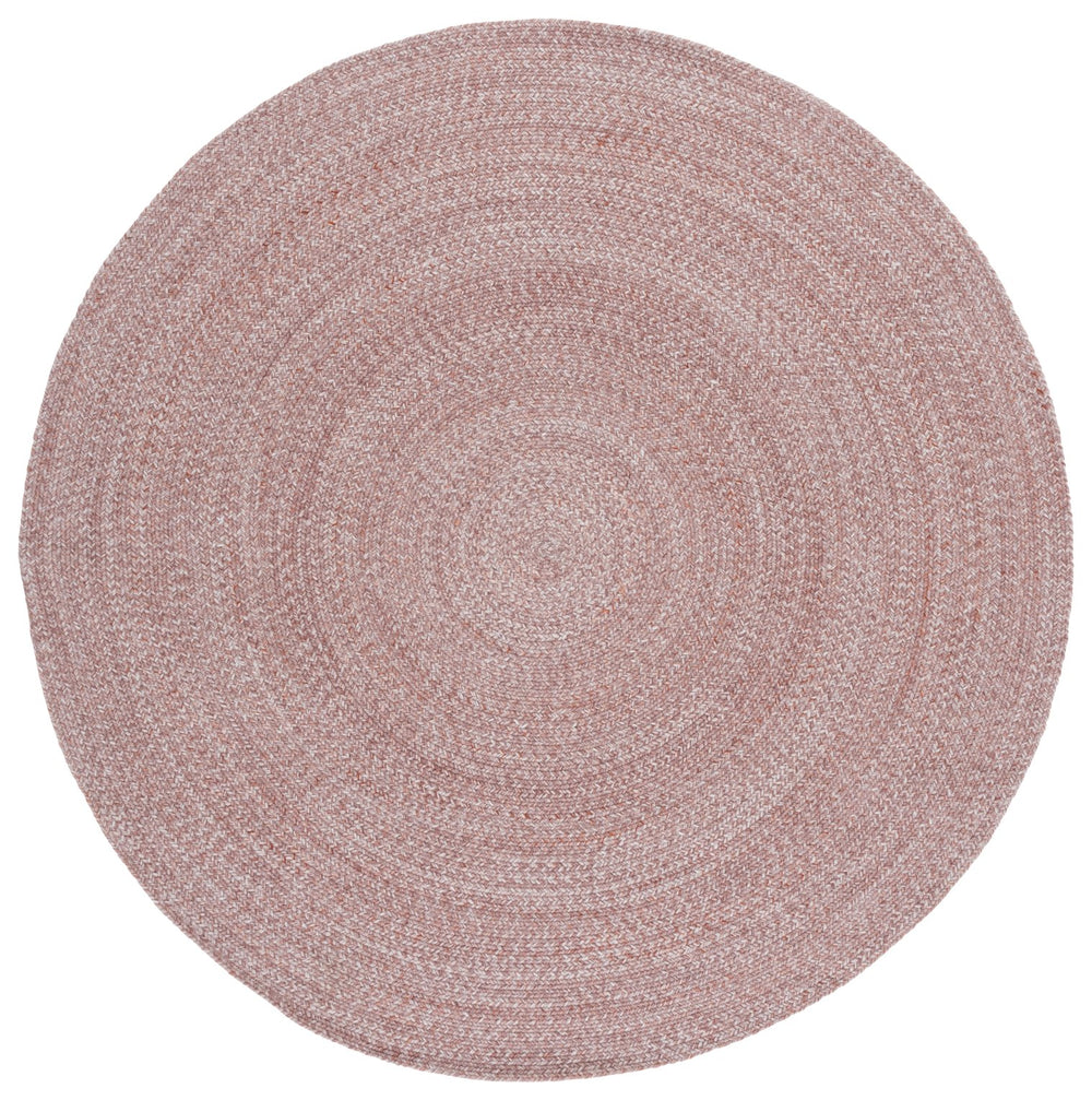 Safavieh Braided Hand‑Woven Round Pink Area Rug — Sustainable Pet, Low‑Profile Pile, Cozy Coastal & Country Accent 5'-0" x 5'-0" BRD808P-5R