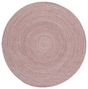 Safavieh Braided Hand‑Woven Round Pink Area Rug — Sustainable Pet, Low‑Profile Pile, Cozy Coastal & Country Accent 5'-0" x 5'-0" BRD808P-5R