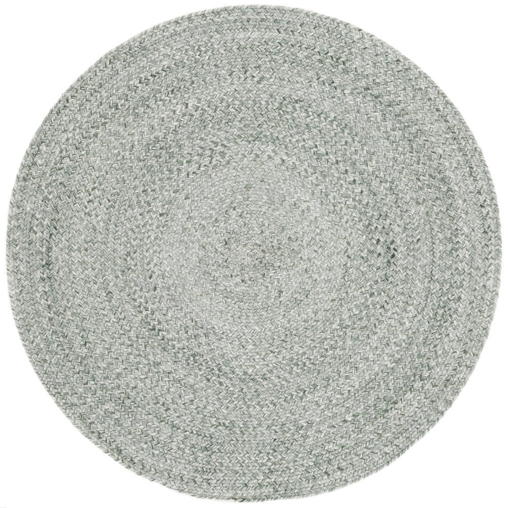 Safavieh Braided Hand‑Woven Olive Round Area Rug — Durable Pet Yarn, Low‑Profile 3/8" Pile, Farmhouse Charm 5'-0" x 5'-0" BRD808X-5R