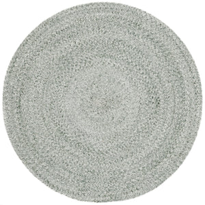 Safavieh Braided Hand‑Woven Olive Round Area Rug — Durable Pet Yarn, Low‑Profile 3/8" Pile, Farmhouse Charm 5'-0" x 5'-0" BRD808X-5R