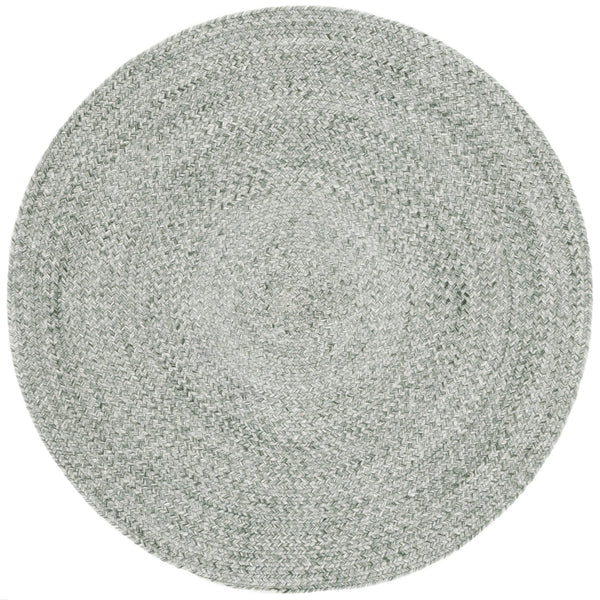 Safavieh Braided Hand‑Woven Olive Round Area Rug — Durable Pet Yarn, Low‑Profile 3/8" Pile, Farmhouse Charm 5'-0" x 5'-0" BRD808X-5R