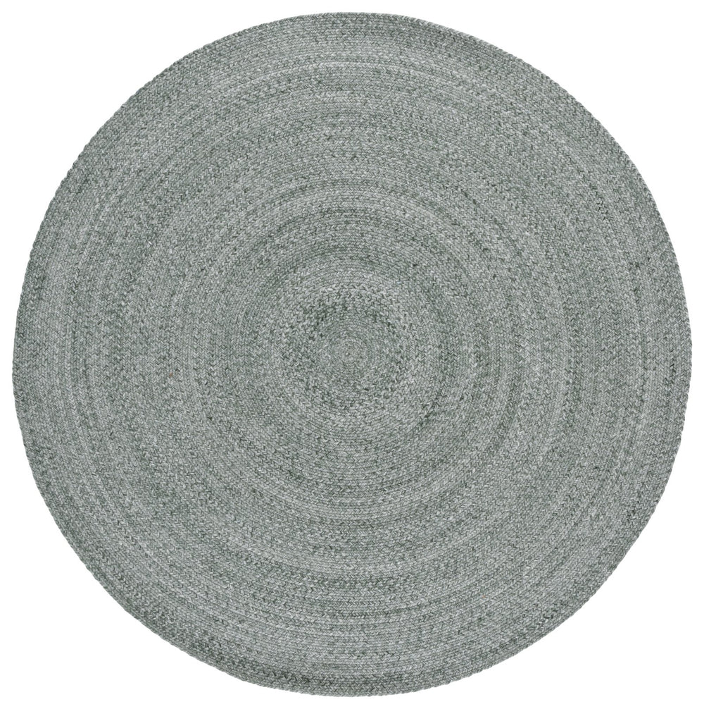 Safavieh Braided Hand‑Woven Olive Round Area Rug — Durable Pet Yarn, Low‑Profile 3/8" Pile, Farmhouse Charm 5'-0" x 5'-0" BRD808X-5R