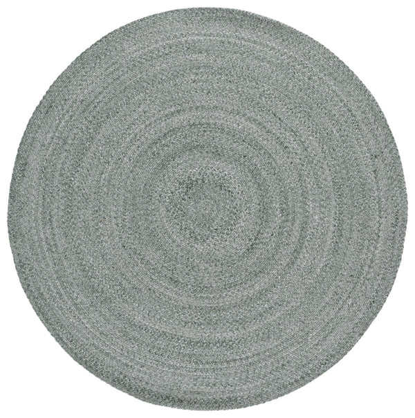 Safavieh Braided Hand‑Woven Olive Round Area Rug — Durable Pet Yarn, Low‑Profile 3/8" Pile, Farmhouse Charm 5'-0" x 5'-0" BRD808X-5R