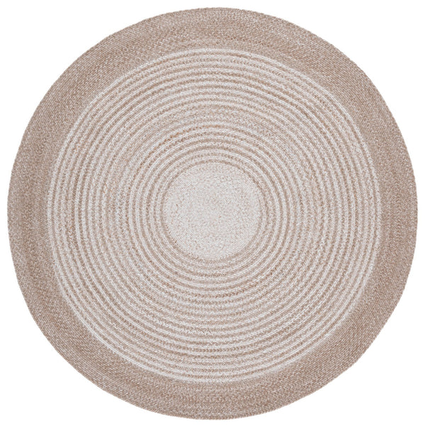 Safavieh Braided Handwoven Beige Round Area Rug — Eco-Friendly Pet Yarn, Country Floral Braided Texture, Cozy Accent 3'-0" x 3'-0" BRD809B-3R