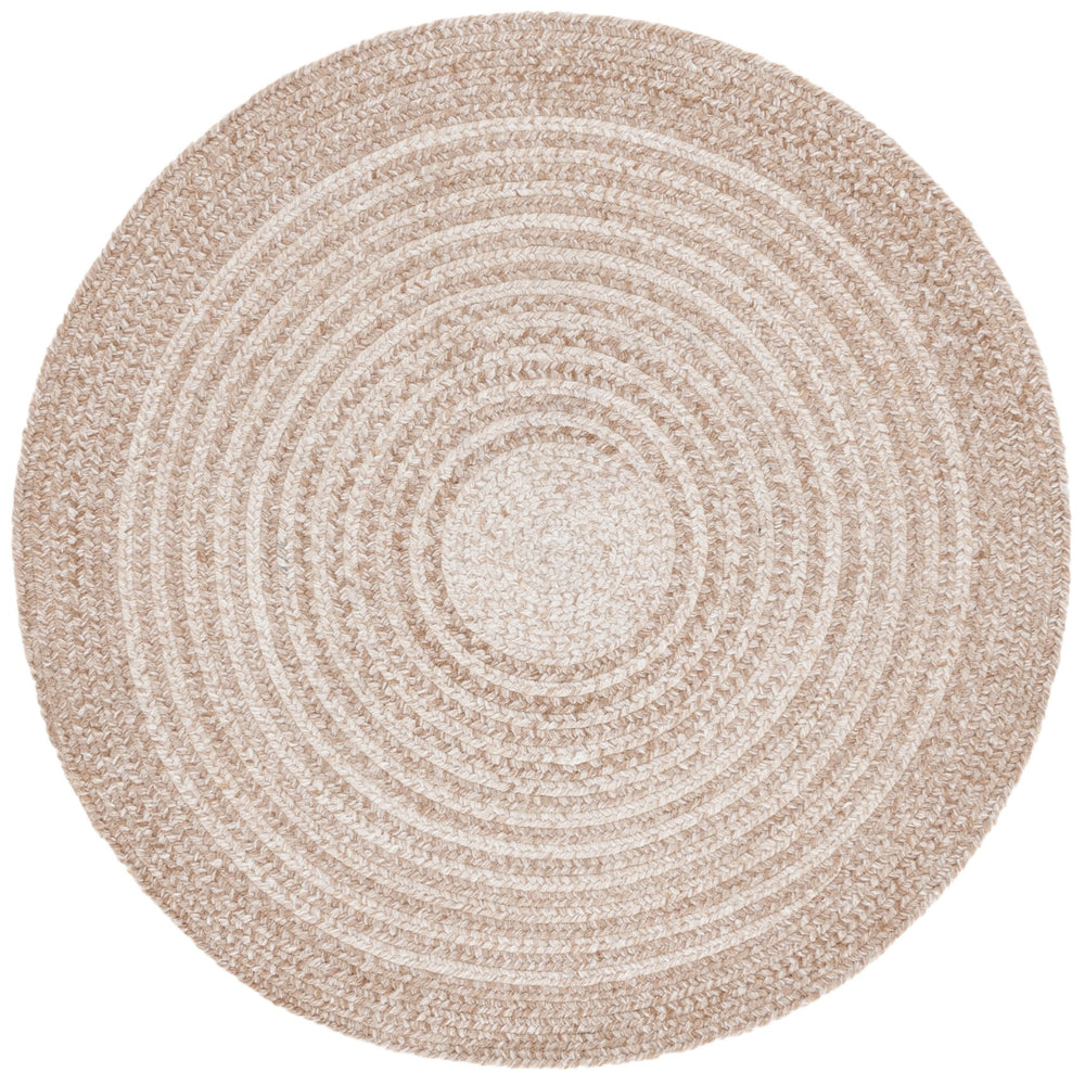 Safavieh Braided Tan Round Area Rug — Hand‑Woven Pet Plush 36" Diameter, Concentric Braided Texture, Coastal Chic 6'-0" x 6'-0" BRD809C-6R