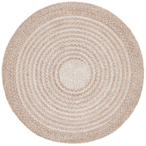 Safavieh Braided Tan Round Area Rug — Hand‑Woven Pet Plush 36" Diameter, Concentric Braided Texture, Coastal Chic 6'-0" x 6'-0" BRD809C-6R
