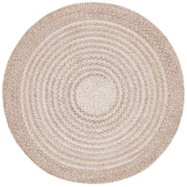 Safavieh Braided Tan Round Area Rug — Hand‑Woven Pet Plush 36" Diameter, Concentric Braided Texture, Coastal Chic 6'-0" x 6'-0" BRD809C-6R