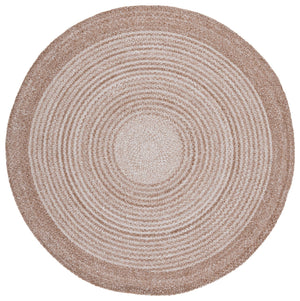 Safavieh Braided Tan Round Area Rug — Hand‑Woven Pet Plush 36" Diameter, Concentric Braided Texture, Coastal Chic 6'-0" x 6'-0" BRD809C-6R