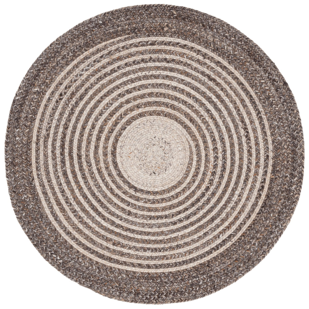 Safavieh Braided Hand-Woven Round Area Rug In Brown-Beige Pet Yarn — Sustainable, Soft Low-Profile Design 6'-0" x 6'-0" BRD809T-6R