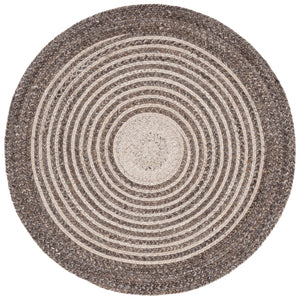Safavieh Braided Hand-Woven Round Area Rug In Brown-Beige Pet Yarn — Sustainable, Soft Low-Profile Design 6'-0" x 6'-0" BRD809T-6R