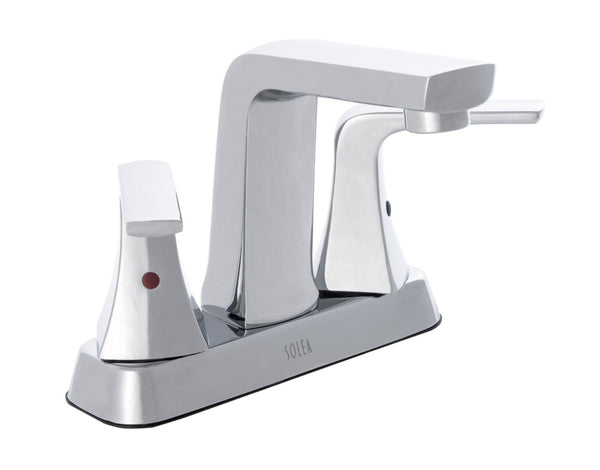 Safavieh EXCEL Modern Centerset Dual Handle Faucet - Stylish Stainless Steel Bathroom Fixture for Sinks BRF1050C