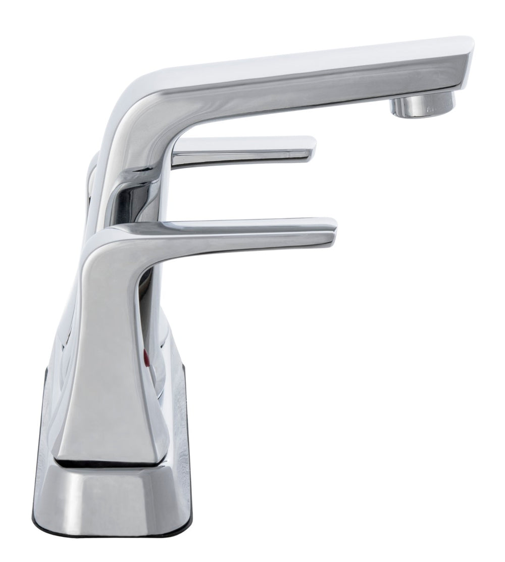 Safavieh EXCEL Modern Centerset Dual Handle Faucet - Stylish Stainless Steel Bathroom Fixture for Sinks BRF1050C