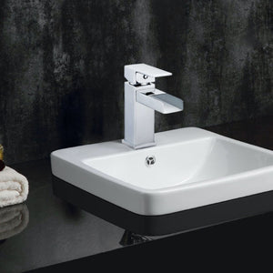 Safavieh CALM Single Handle Chrome Bathroom Vessel Faucet - Modern 6-Inch Spout, Easy Flow Control & Durable Design BRF1054C