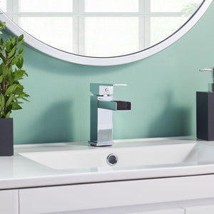 Safavieh CALM Single Handle Chrome Bathroom Vessel Faucet - Modern 6-Inch Spout, Easy Flow Control & Durable Design BRF1054C