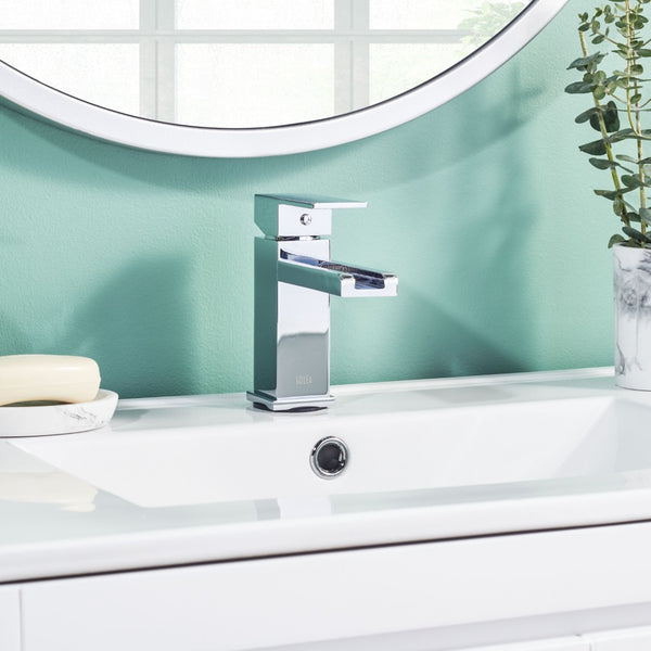 Safavieh BALANCE Polished Chrome Single Handle Bathroom Vessel Faucet – Sleek Design for Modern Spaces BRF1056C