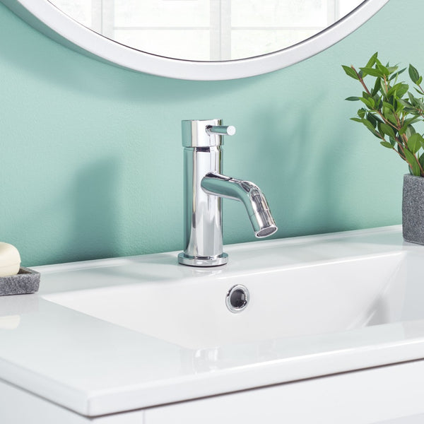 Safavieh AMITY Stylish Single-Handle Chrome Vessel Faucet for Modern Bathrooms - Compact, Easy to Install! BRF1059C