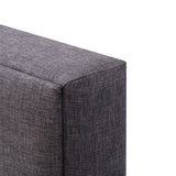 CorLiving Bellevue Dark Grey Upholstered Panel Bed, Double/Full Dark Grey BRH-201-D