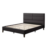 CorLiving Bellevue Dark Grey Upholstered Panel Bed, Queen Dark Grey BRH-201-Q