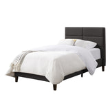 Bellevue Dark Grey Upholstered Panel Bed, Twin/Single