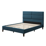 CorLiving Bellevue Ocean Blue Upholstered Panel Bed, Double/Full Ocean Blue BRH-202-D