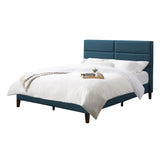 Bellevue Ocean Blue Upholstered Panel Bed, Double/Full
