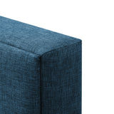 CorLiving Bellevue Ocean Blue Upholstered Panel Bed, King Ocean Blue BRH-202-K