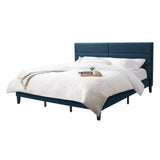 Bellevue Ocean Blue Upholstered Panel Bed, King