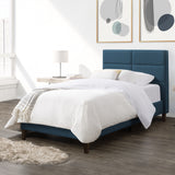 CorLiving Bellevue Ocean Blue Upholstered Panel Bed, Twin/Single Ocean Blue BRH-202-S