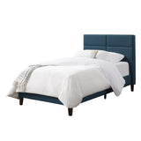 Bellevue Ocean Blue Upholstered Panel Bed, Twin/Single